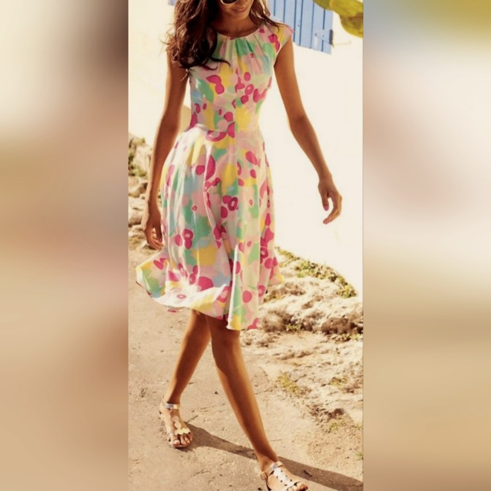 Boden Women's Organic 100% Cotton Multicolor A-Line Dress 4/Small